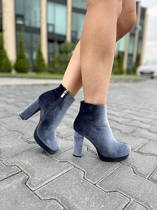 Жіночі черевики STILLETA сірі велюрові на підборах 11 см (D1866-A5070-2 3417) 36 Коломыя - изображение 1