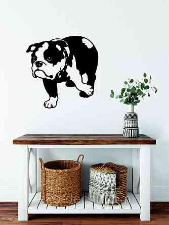 Декоративне настінне Панно «Бульдог», Декор на стіну 70*70 см, Чорний Київ