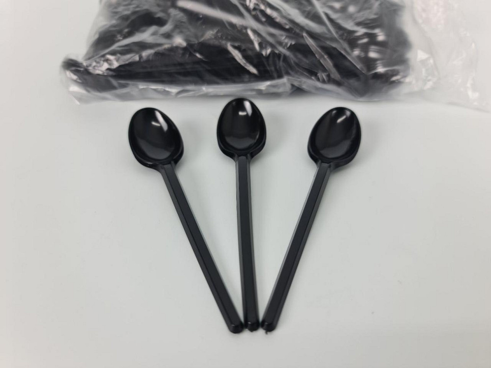 Ложка пластикова чайна чорна Андрекс (100 шт.) Харків - фото 3