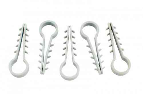 Дюбель-ёлочка Ø8 для круглых проводов белый (пач 100шт) APRO Ровно