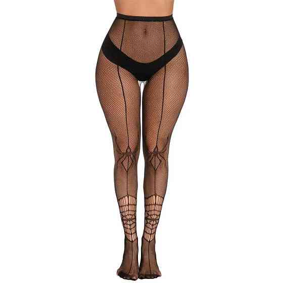 Колготки на Хэллоуин в сетку с пауками женские one size черный Киев