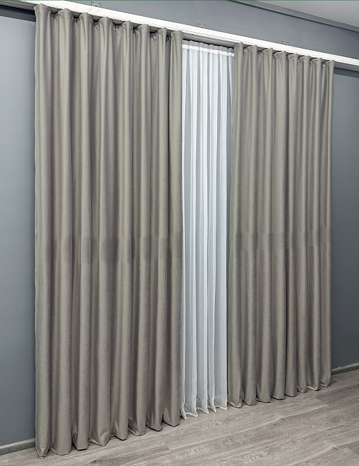 Комплект готових штор VR-Textil Оксамит (бархат) № 1660ш Світло-сірий 150х270 см 2 шт (33-0512) Київ - фото 4