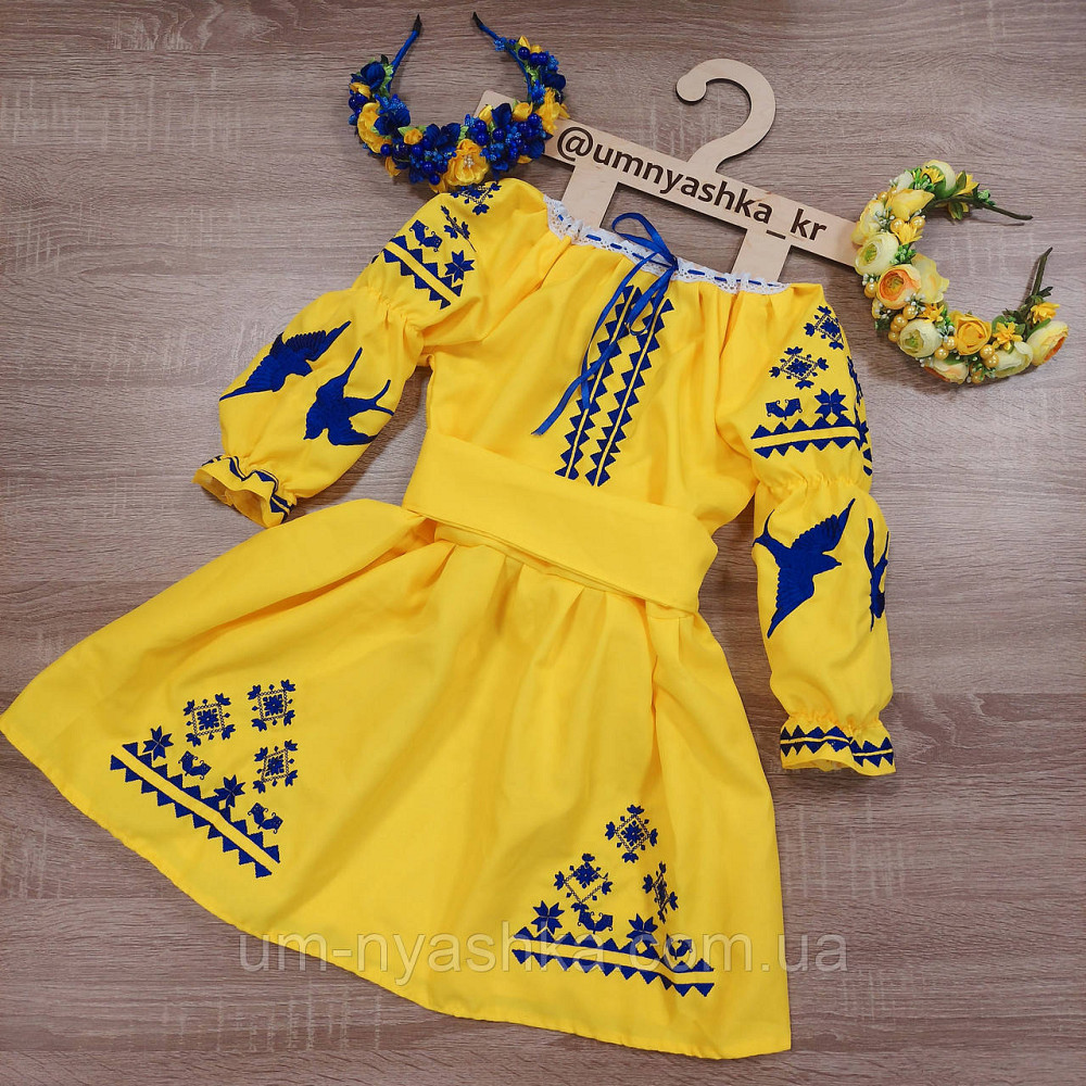 Вышиванка с ласточками желто-синяя Кривой Рог - изображение 2