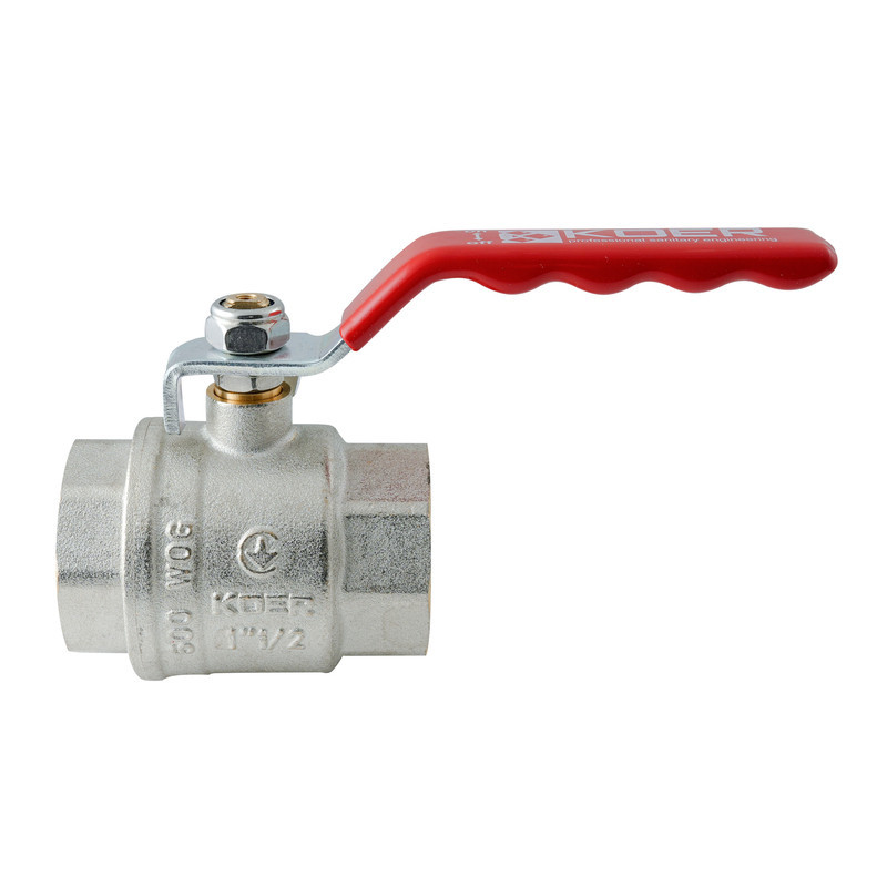 Кран кульовий ГГВ Koer Extreme KE.214-40 - 1 1/2" FF ручка "важіль" червона (KR5748) Київ - фото 3