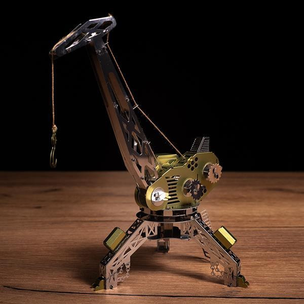 Колекційна модель-конструктор Metal Time Mighty Machine Портовий кран механічний двоколірний (MT055) Харків - фото 19