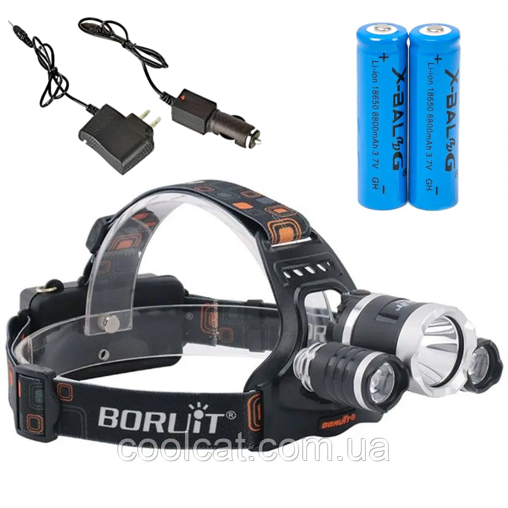 Налобний ліхтар RJ-3000 T6+2XPE + Подарунок 2шт Акумулятор 8800mAh / Потужний акумуляторний ліхтарик на голову Київ - фото 2