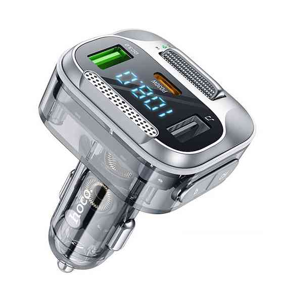 АЗП з FM-модулятором HOCO E75 Bravery PD30W+QC3.0 car BT FM transmitter Jazz Black Київ