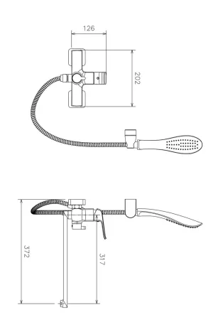 Смеситель для ванны GAPPO Aventador G2250-8 с душевым гарнитуром Киев