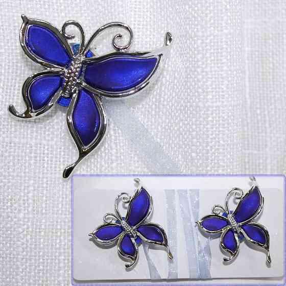 Магніти для штор і гардин (135м) Карнер набір 2 шт Синій з сріблястим (81-043) Київ