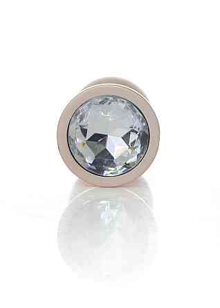 Анальна металева пробка Plug-Jewellery  Pearl Gold PLUG- Clear M Sex Aura Київ