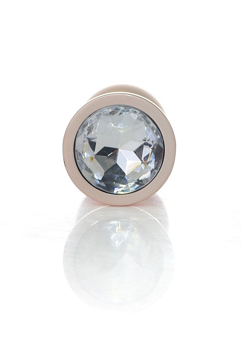 Анальная металлическая пробка Plug-Jewellery Pearl Gold PLUG- Clear M Sex Aura Киев - изображение 5
