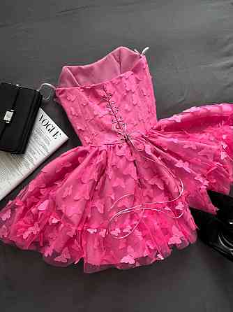 Женская романтическая привлекательная мини-платье костюмная+фатин бабочки(на подкладке). Розовый, 42/44 Одесса