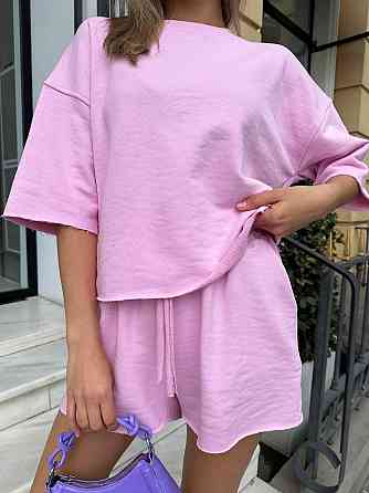 Жіночий повсякденний прогулянковий костюм двійка: футболка і шорти турецька петля пеньє 100% бавовна Одеса