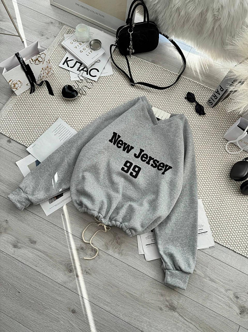 Унисекс базовый стильный свитшот трехнить на флисе Меланж Одесса - изображение 4