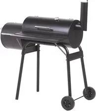 Гриль Beliani Ogrodowy Grill Węglowy Na Kółkach Stalowy Ruszt Z Wędzarnią Czarny Katla Киев - изображение 1