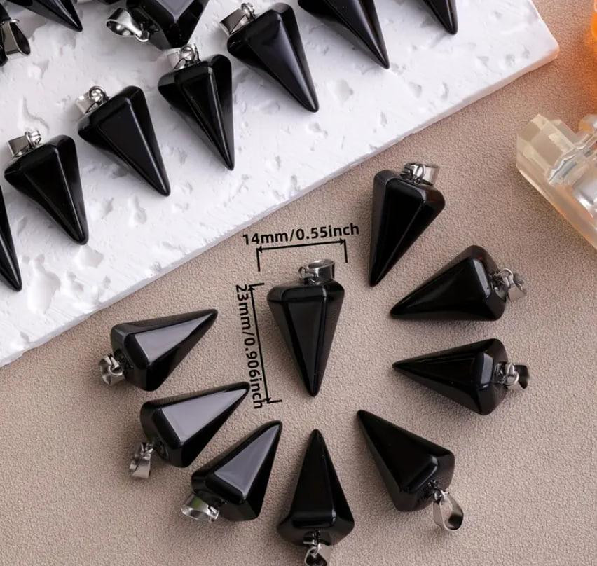 Маятник біолокаційний із натурального каменю обсидіану 2,3 см. Натуральний кристал обсидіану 1 шт. Київ - фото 4