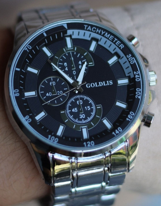 Мужские часы Goldlis серебристые наручные Киев - изображение 7