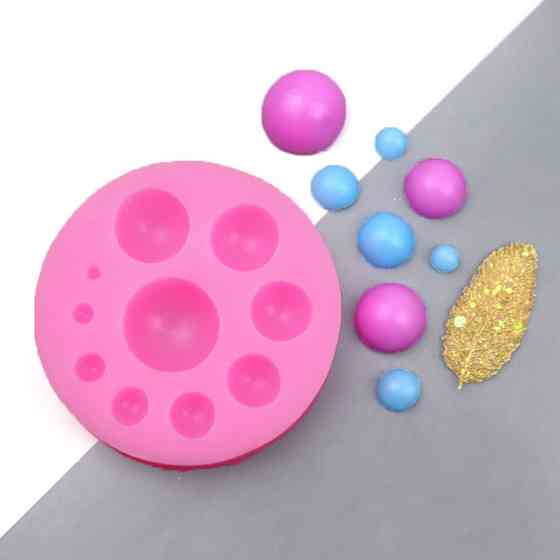 Молд силиконовый Полусферы диаметр 68 мм розовый Киев