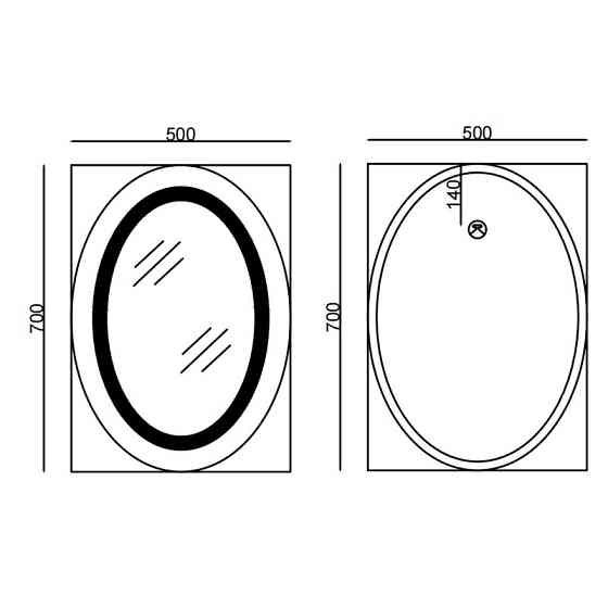 Зеркало Mixxus PLAIN MV02-50x70 с Led Touch, Anti-fog, димером, регулятором яркости, часами (MI6010) Киев