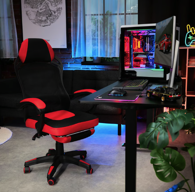 Крісло комп'ютерне офісне геймерське Sporte червоне з чорним до 150 кг для офісу школяра підлітка Київ - фото 10