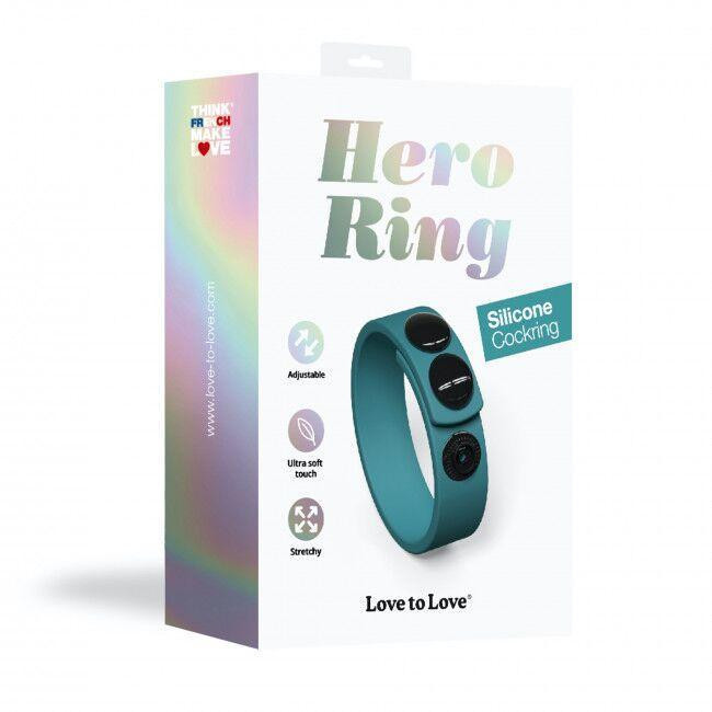 Регульоване ерекційне кільце на кнопках Love To Love HERO RING - TEAL ME Sex Aura Київ - фото 7