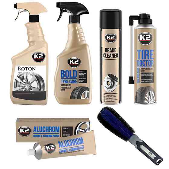 Набір для автомобільного догляду за дисками та шинами K2 (6 од.) Київ