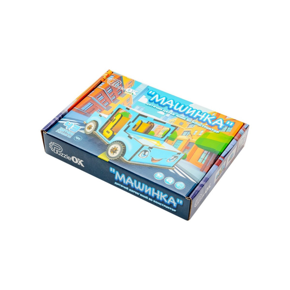 Дитячий дерев'яний 3D конструктор "Машинка" Puz-00930, 43 деталі Вінниця - фото 6