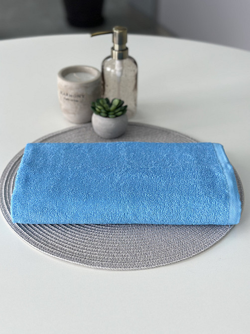 Рушник однотонний Ideal Textile 50х90 см 400 г/м2 блакитний (56860993) Чернівці - фото 5