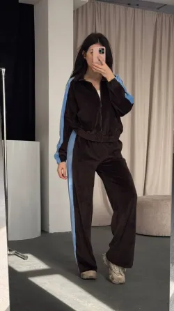 Жіночий велюровий костюм 2-ка — регульовані штани (джогери/палацо) Одеса