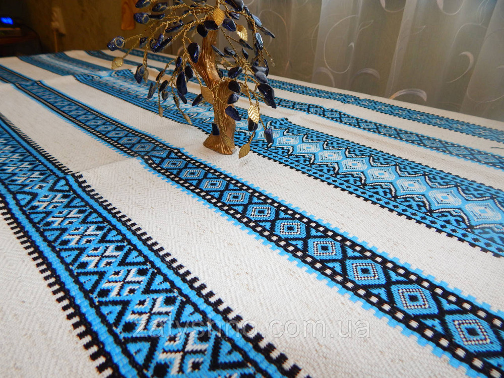 Синя скатертина вишита Київ - фото 9