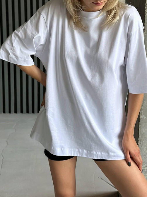 Базова футболка жіноча оверсайз Білий 48/50 Харків - фото 4