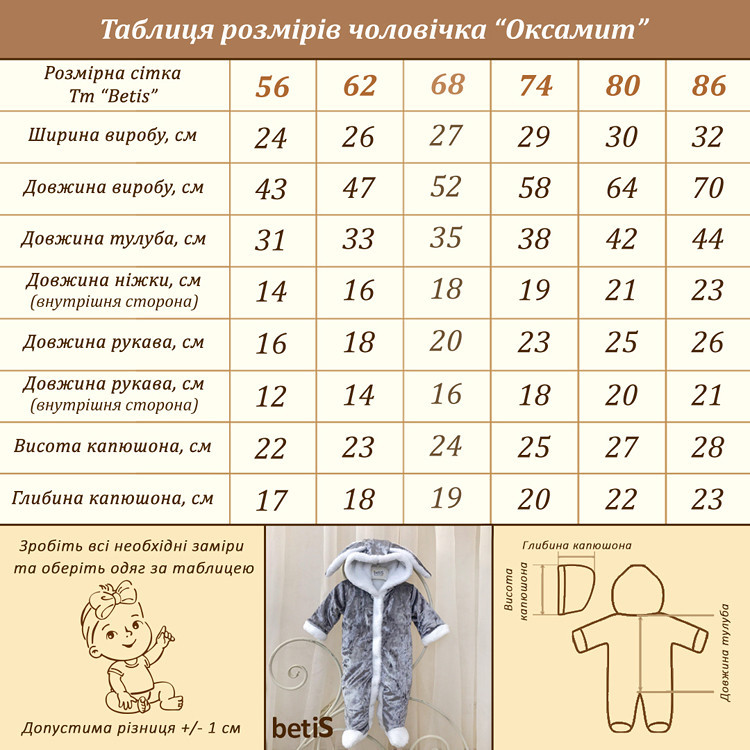 Детский комбинезон из мраморного бархата для новорожденных рост 56 см (0 - 1 месяц) Оксамит Betis Серый Кривой Рог - изображение 3