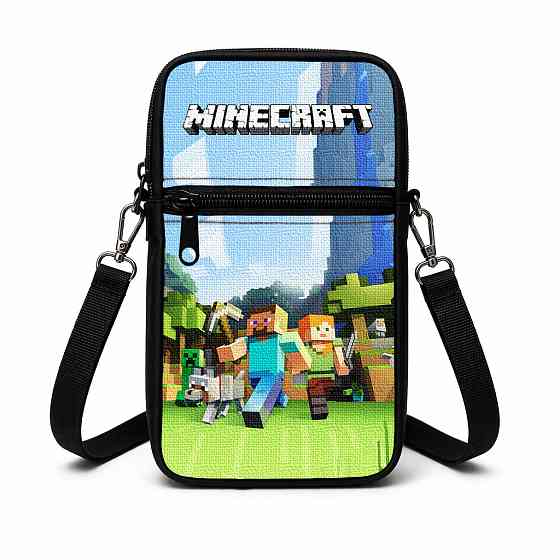Сумка-чохол для телефону Minecraft,дитяча сумка через плече, водонепроникна міні-сумка (4745) Київ