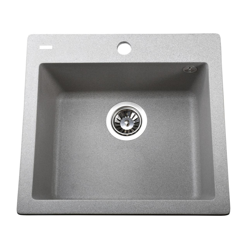 Гранітна мийка Globus Lux AOSTA сiрий камiнь 490x455мм-А0005 (000023382) Київ - фото 1