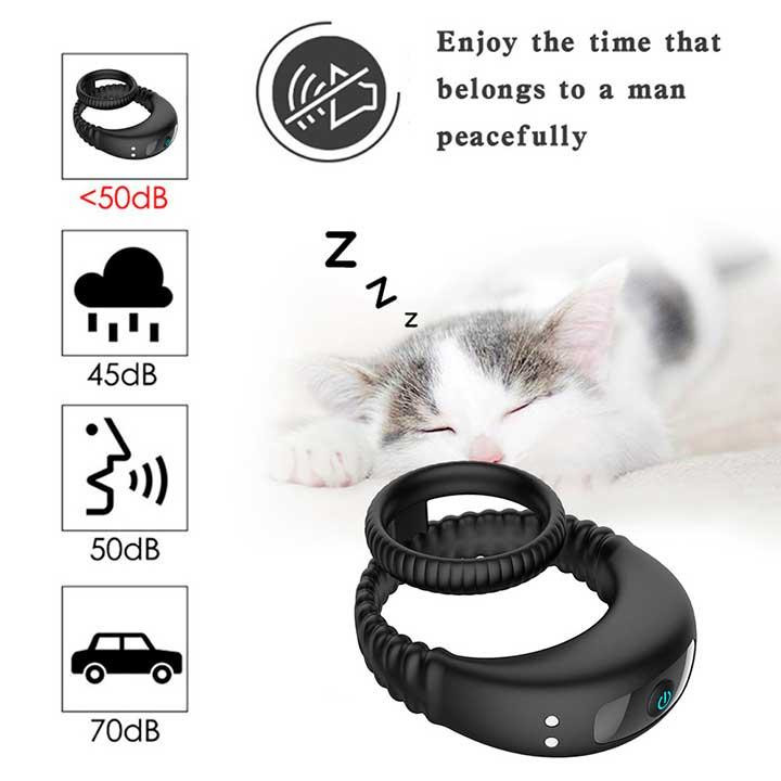 Тройное эрекционное виброкольцо на пенис и мошонку USB - Черный Винница - изображение 2