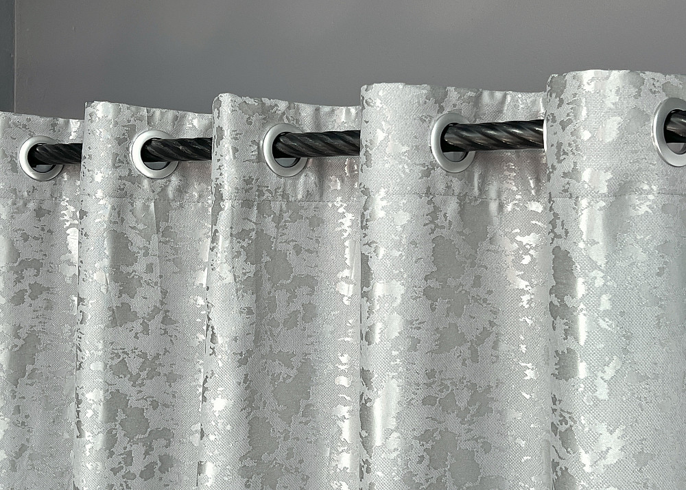 Комплект штор на люверсах VR-Textil Льон мармур Pavliani ХО № 1911ш Світло-сірий 150х250 см 2 шт (37-0322) Київ - фото 6