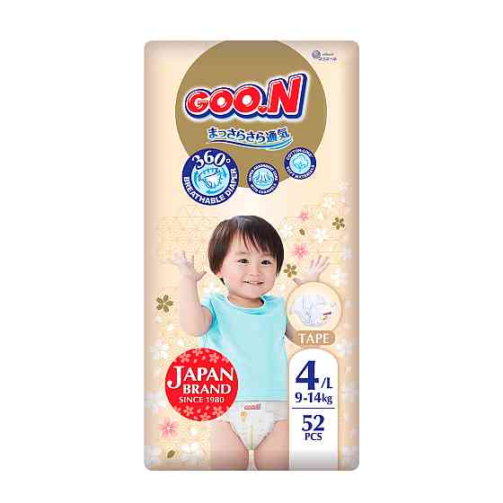 Підгузки Goo.N Premium Soft для дітей (розмір 4(L), 9-14 кг, 52 шт.) Дніпро