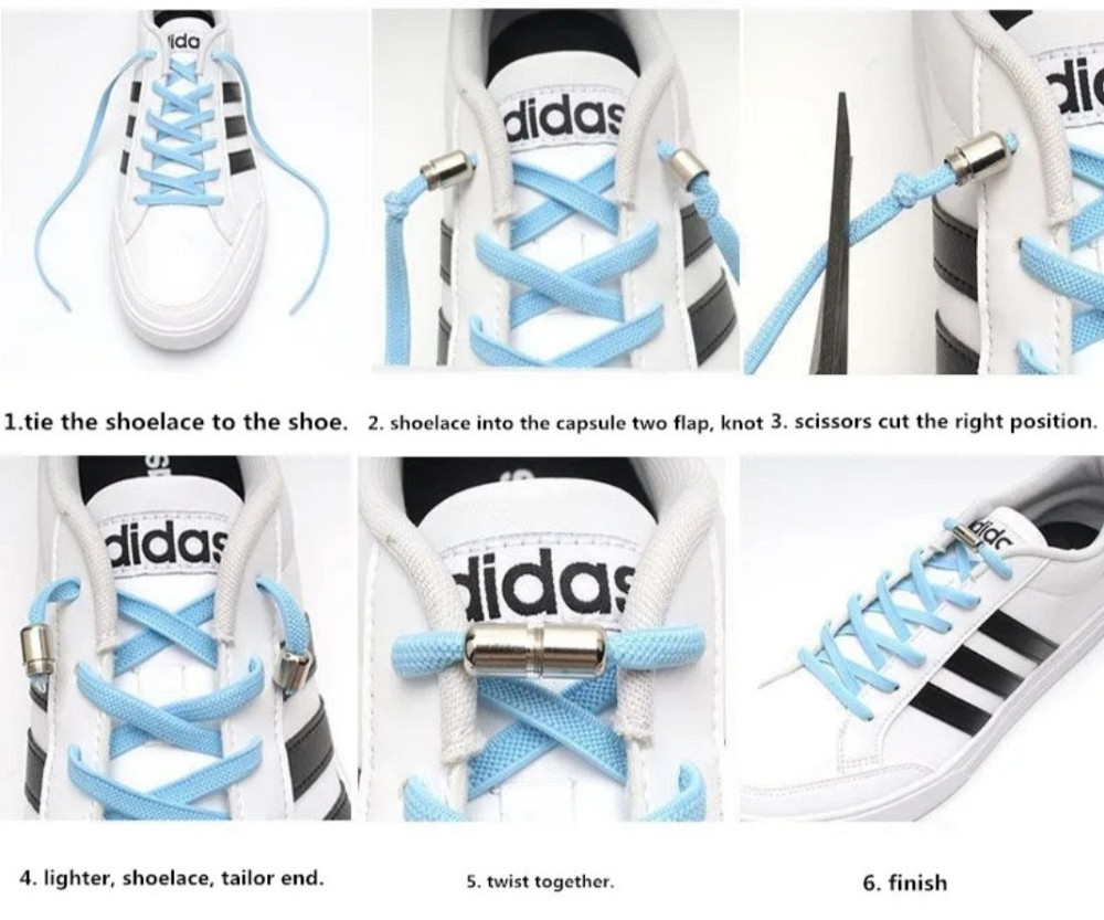 Шнурки эластичные без завязок с металлическими застежками Смела - изображение 9