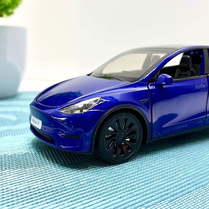 Машина Автосвіт Tesla Model Y інерційна відчиняються двері капот багажник 17см Синя (AP-2001) Чернігів - фото 2