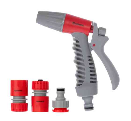 Пистолет-распылитель для полива, 3 режима, плавная регулировка потока воды, материалы: ABS, PP, TPR, Brass, набор аксессуаров для Киев