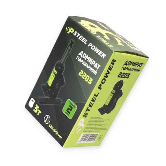 Домкрат гідравлічний 3 т, 180-340 мм (коробка) Steel Power Мукачево