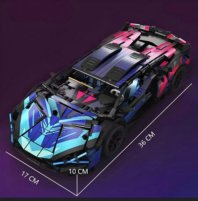 Конструктор спортивна машинка Lamborghini Cyberpunk, 1314 деталей, Маштабо 1:14 Ламба кіберпанк Київ - фото 5