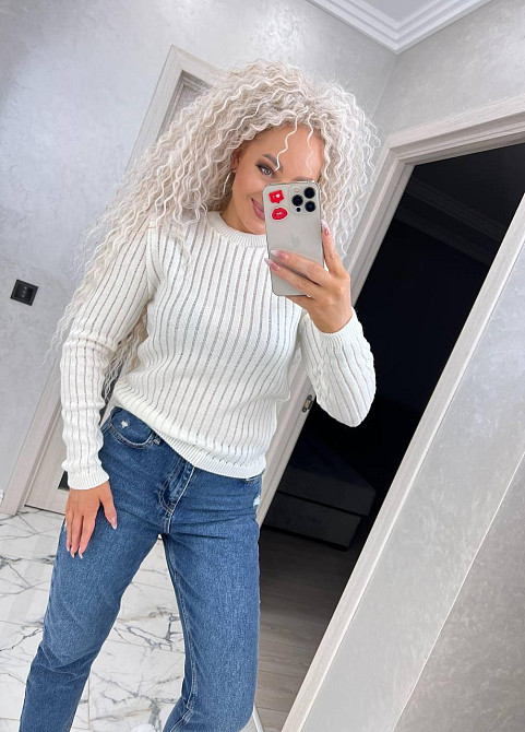 Женский модный вязаный свитер однотонный..42-48р Київ - фото 8