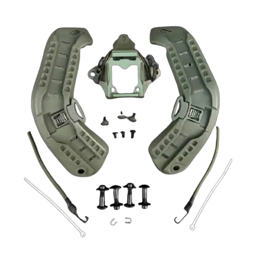 Обвес для шлема MICH подвесная система + защитные подушки + боковые рельсы ARC + шрауд (Оливковый) Киев - изображение 5
