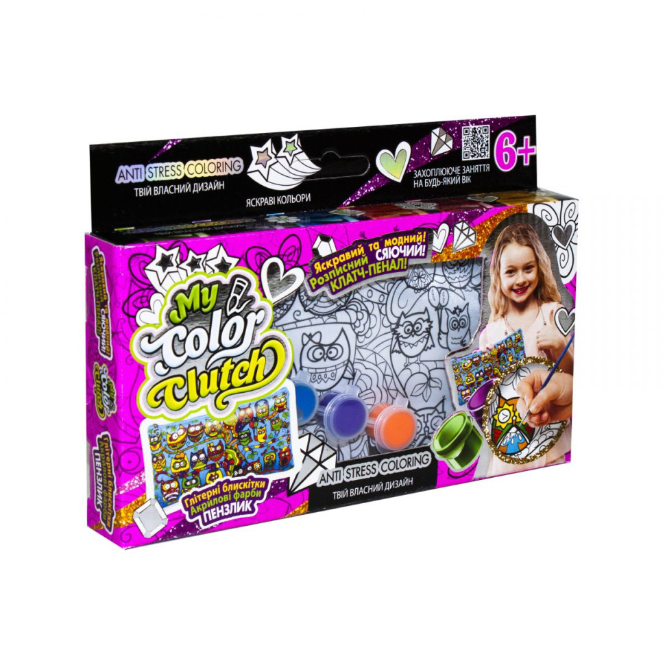 Пенал розмальовка "My color Clutch" Danko Toys CCL-01-01U Сови Вінниця - фото 1