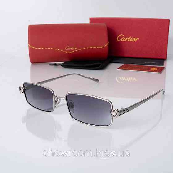 Жіночі стильні сонцезахисні окуляри Cartier (62870) silver Київ