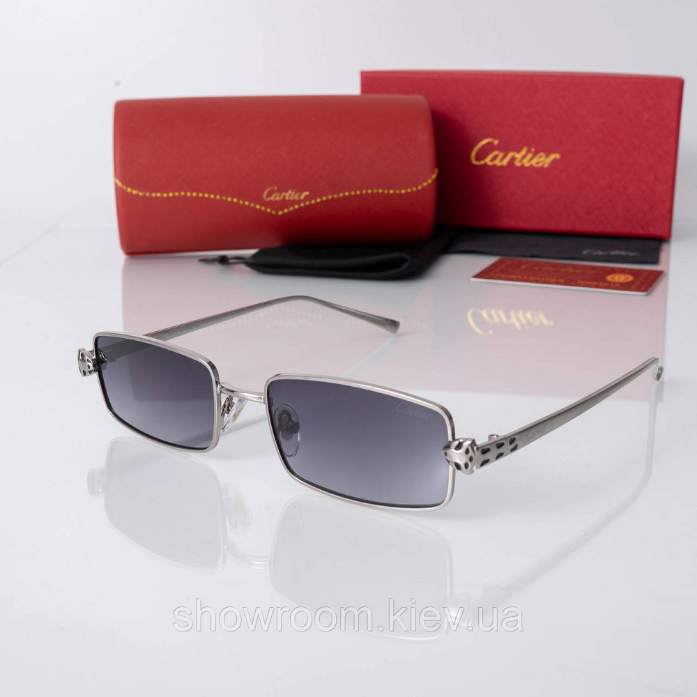 Жіночі стильні сонцезахисні окуляри Cartier (62870) silver Київ - фото 4