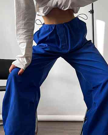 Женские повседневные брюки карго-парашуты плащевка Электрик Одесса