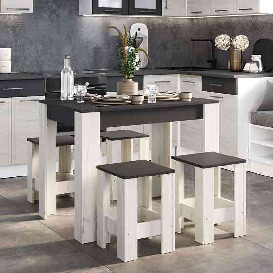 Табурет Эверест Т-1 (2шт.) Графит/Дуб крафт белый (DTM-071145) Львов