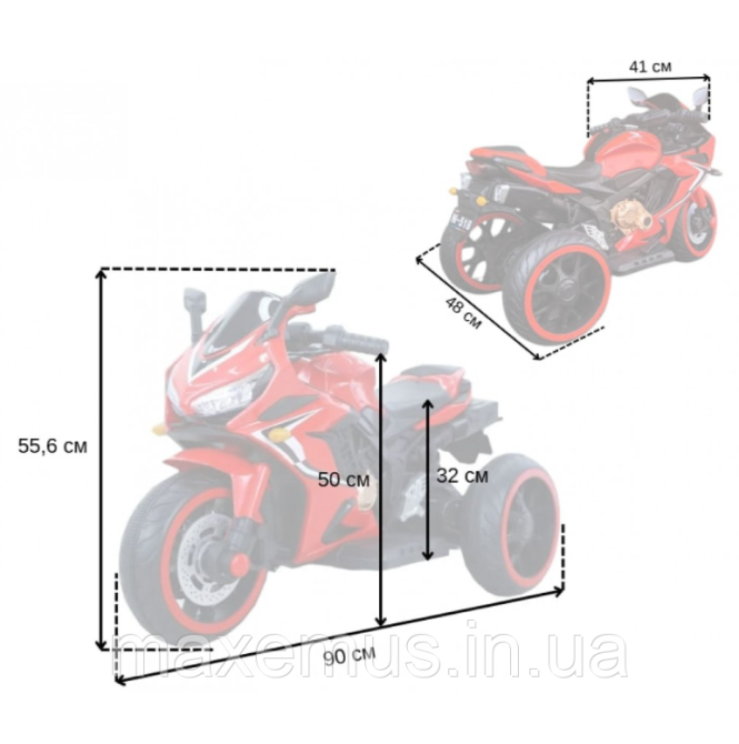 Дитячий електромотоцикл на акумуляторі,електричний мотоцикл для дітей мотобайк N-518 червоний Мостиська - фото 14